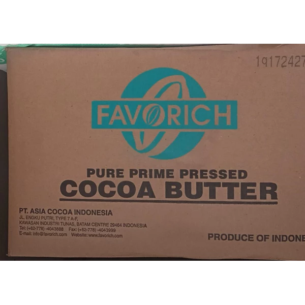 COCOA BUTTER NATURAL FAVORICH 25 KG